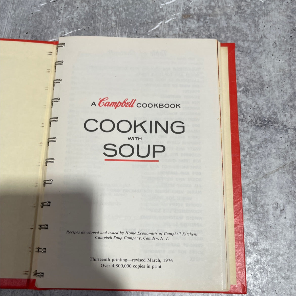 a campbell cookbook cooking with soup book, by unknown, 1976 Hardcover image 2