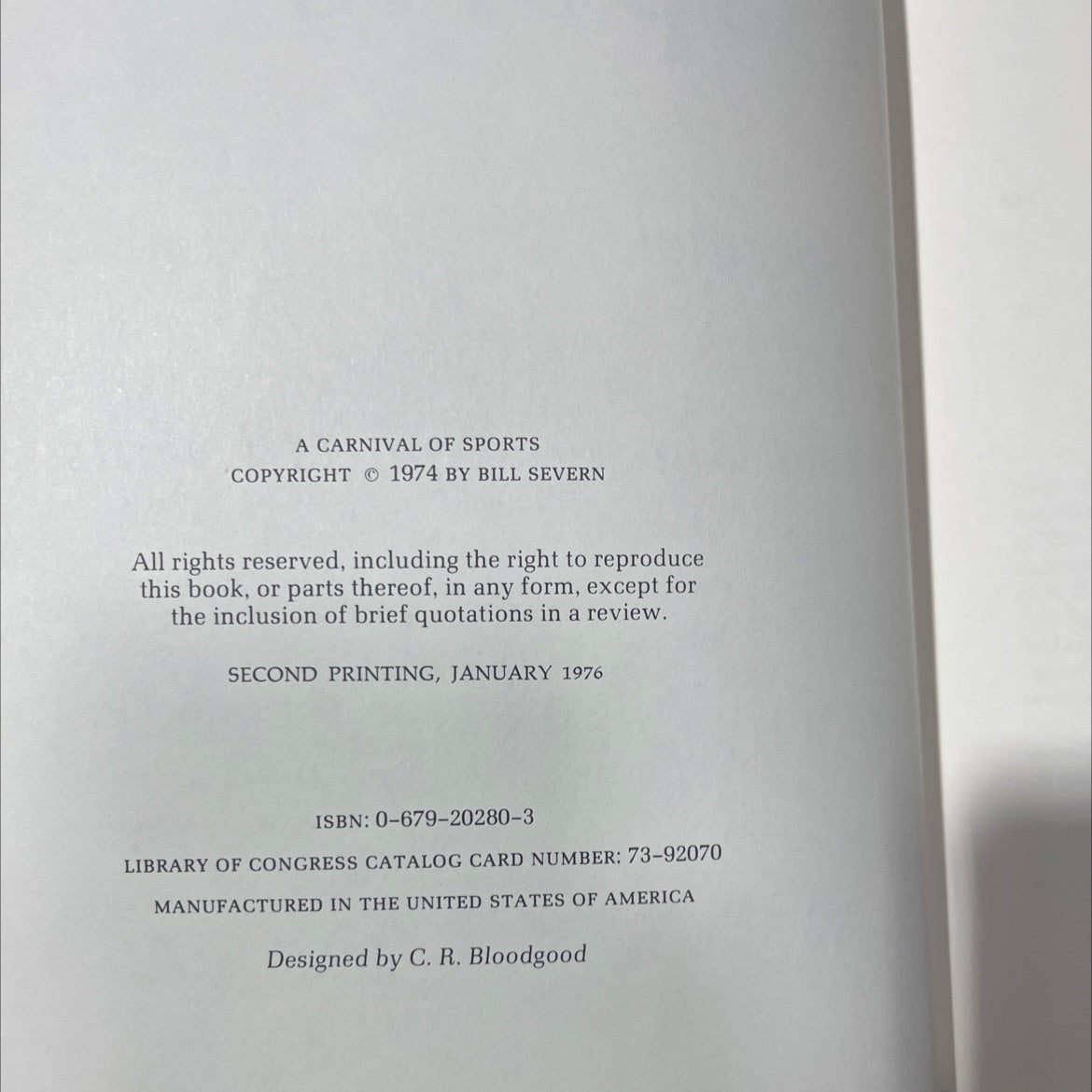 a carnival of sports be spectacles, stunts, crazes, and unusual sports events book, by bill severn, 1976 Hardcover image 3