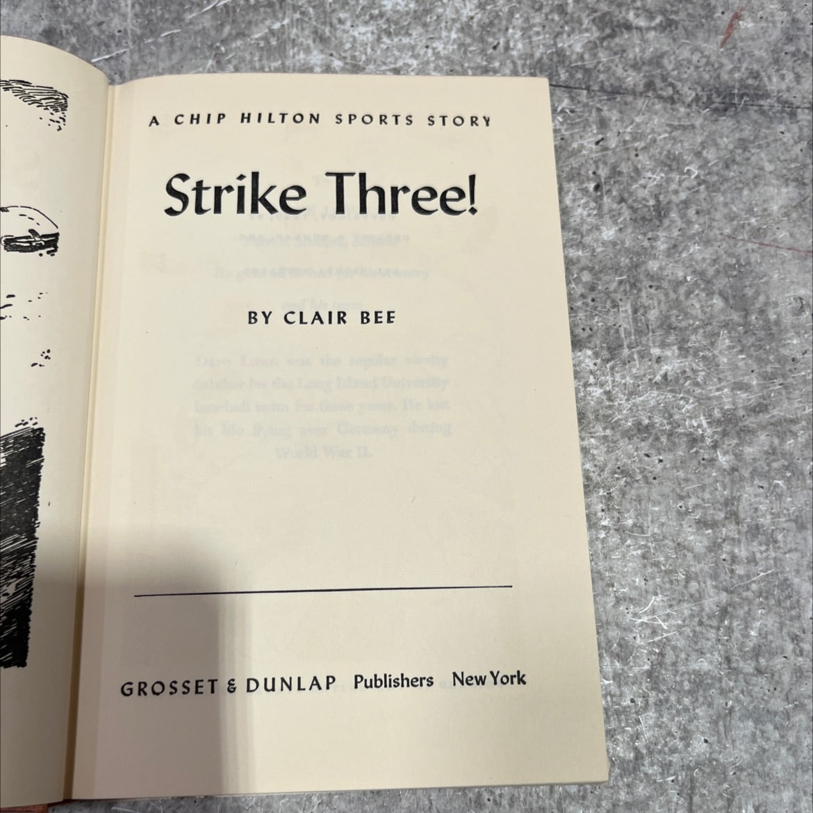 a chip hilton sports story strike three book, by clair bee, 1991 Hardcover image 2