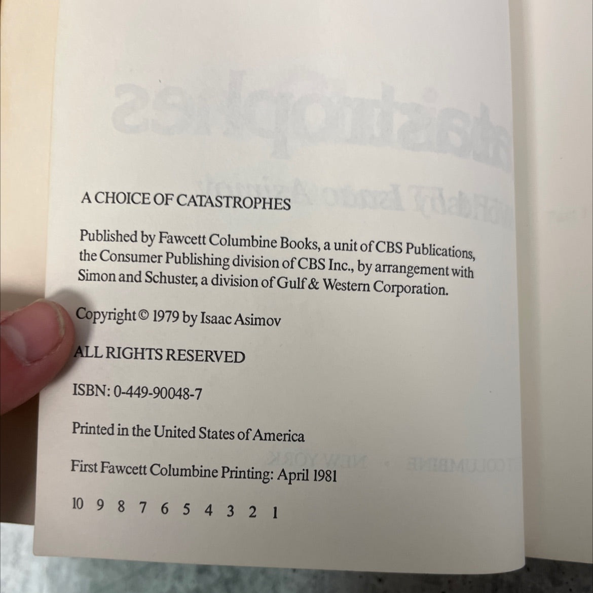 a choice of catastrophes book, by isaac asimov, 1979 Paperback image 3