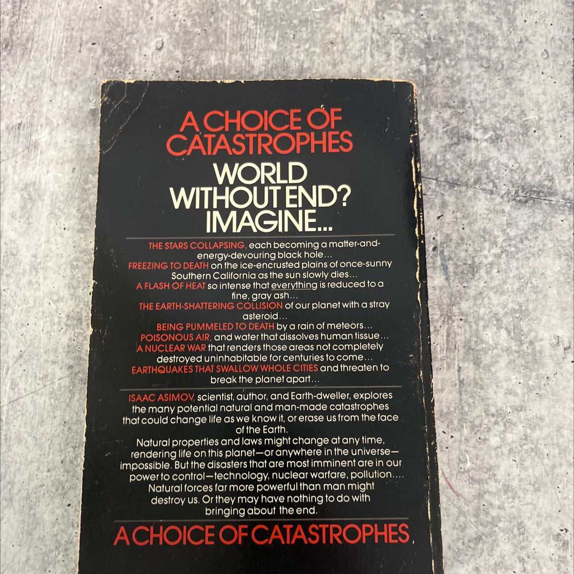 a choice of catastrophes book, by isaac asimov, 1979 Paperback image 4