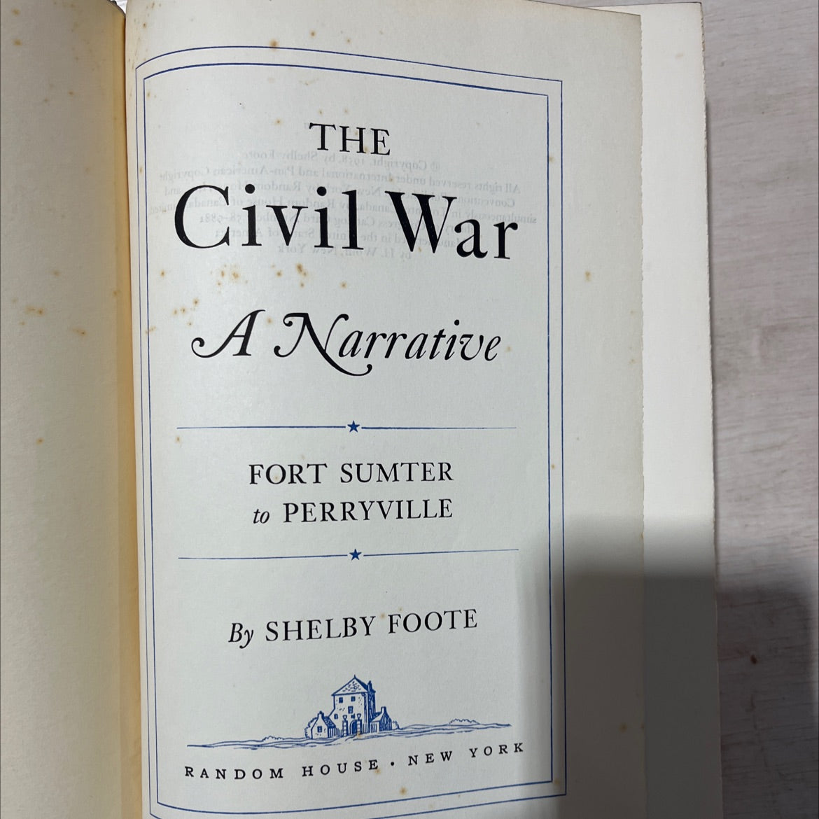 SIGNED a civil war a narrative fort sumter to perryville book, by shelby foote, 1958 Hardcover, First Edition, Rare, image 2