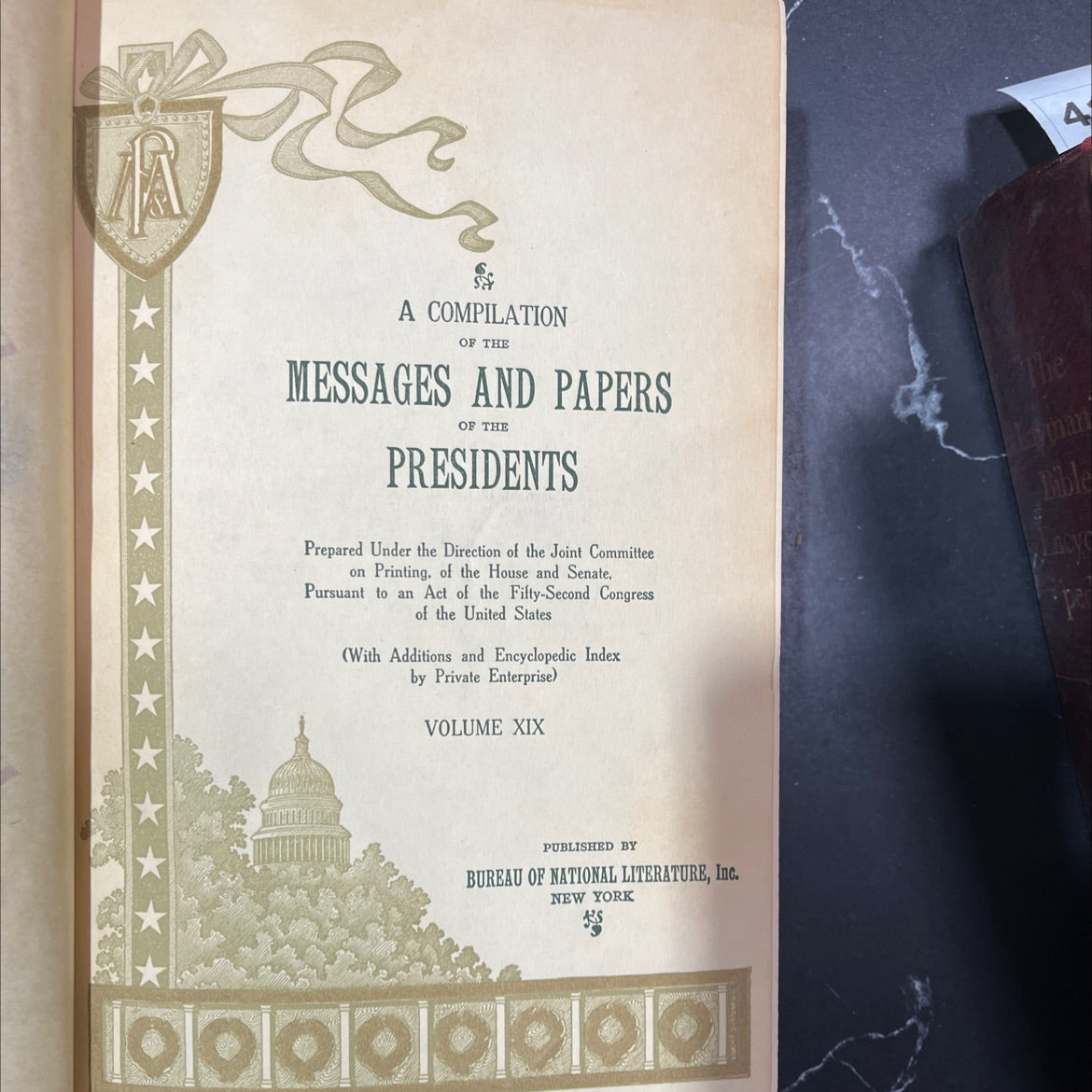 a compilation of the messages and papers of the presidents book, by unknown, 1917 Leather image 2