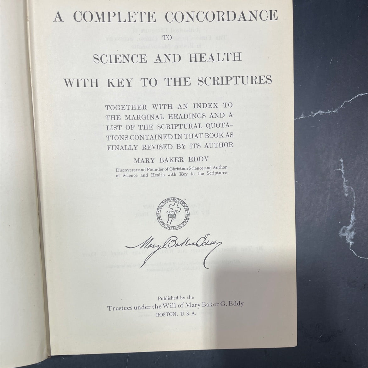 a complete concordance to science and health with key to the scriptures book, by mary baker eddy, 1933 Hardcover image 2