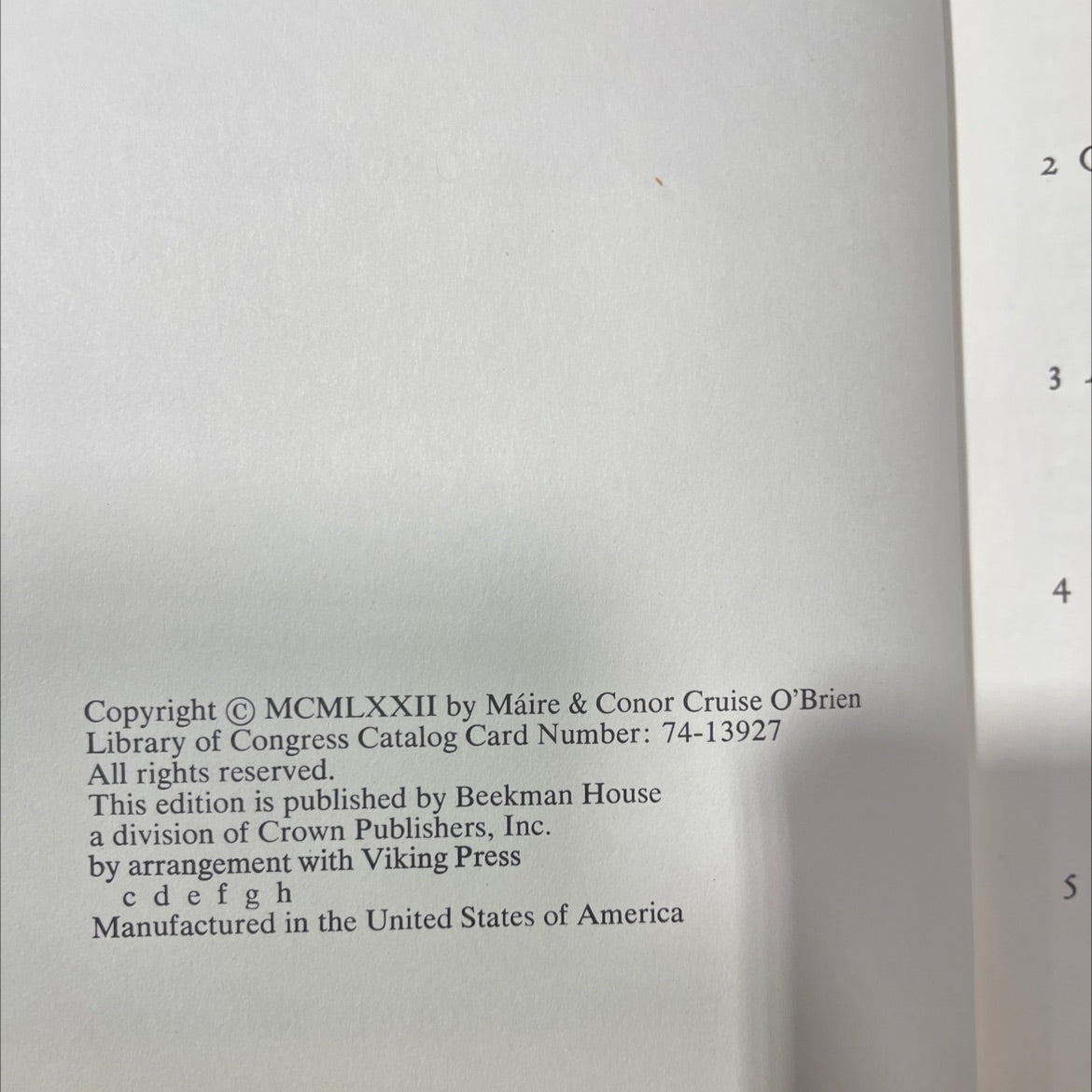 a concise history of ireland book, by máire and conor cruise o'brien, 1972 Hardcover image 3