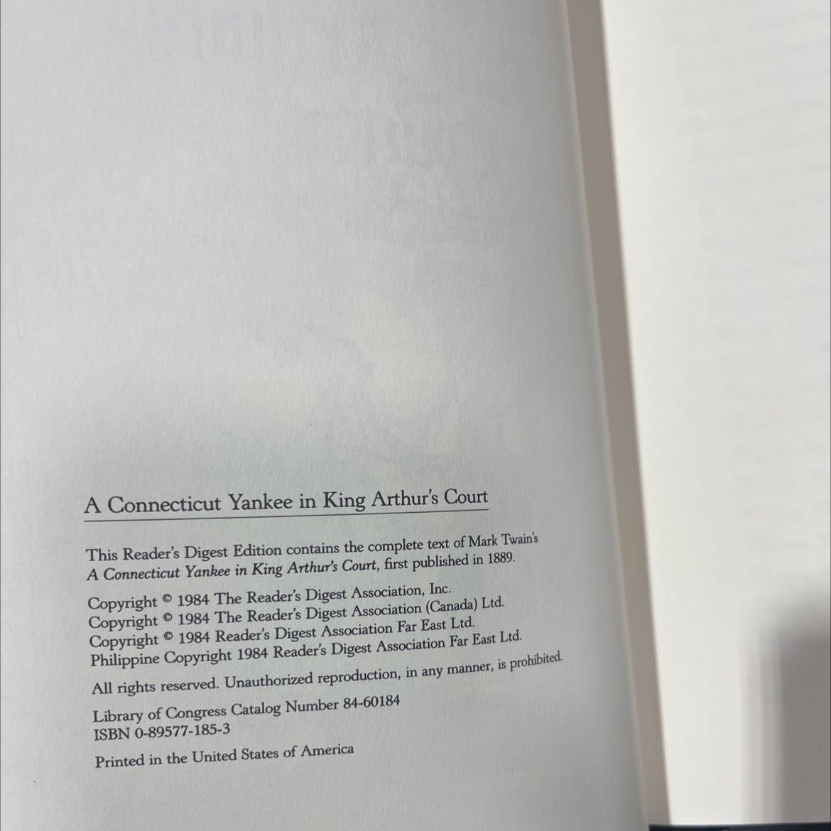 a connecticut yankee in king arthur's court book, by mark twain, 1984 Hardcover image 3