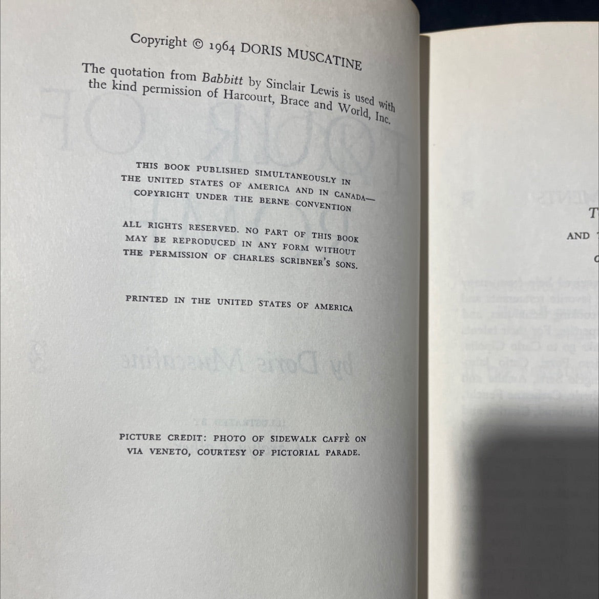 a cook's tour of rome book, by doris muscatine, 1964 Hardcover image 3