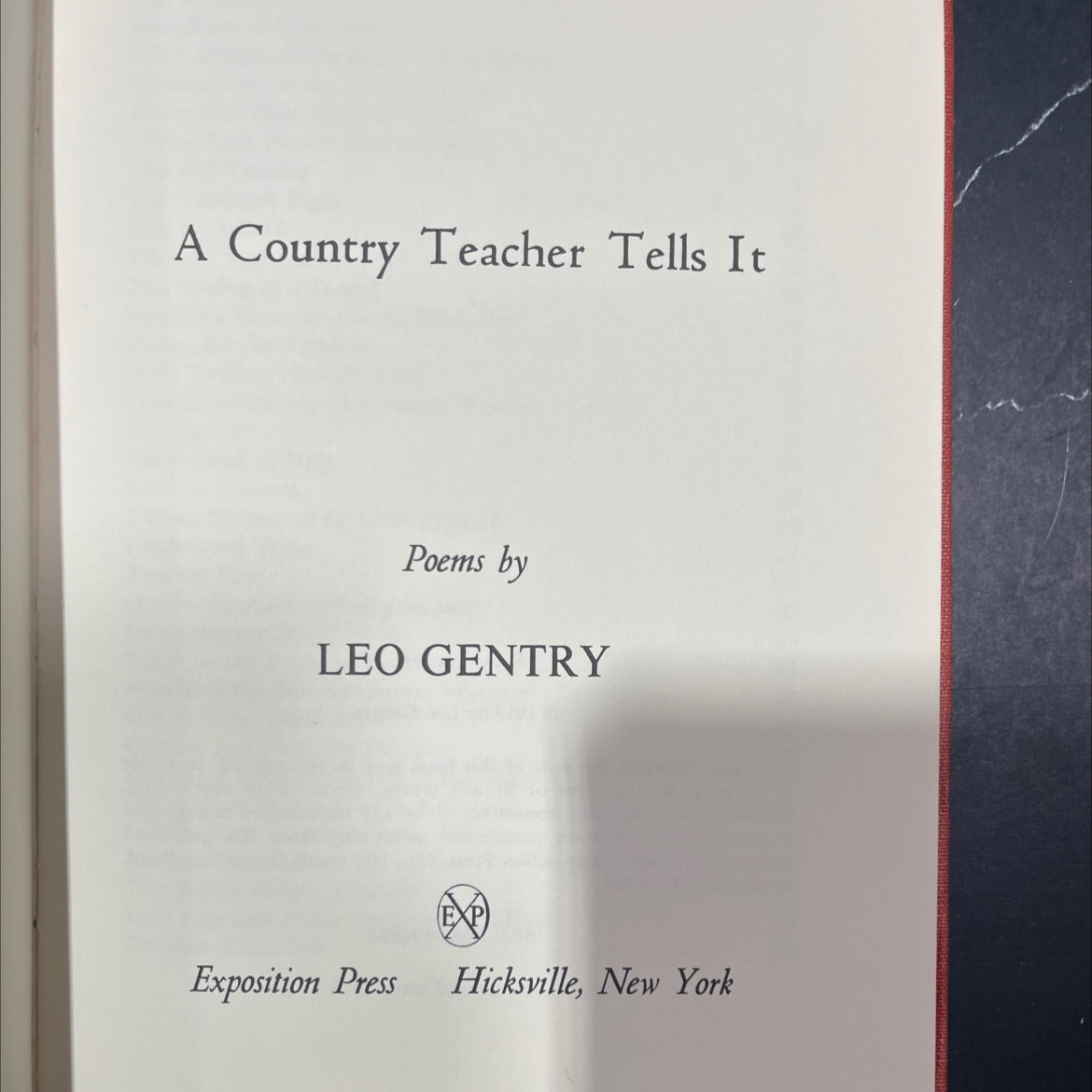 a country teacher tells it book, by leo gentry, 1979 Hardcover image 2