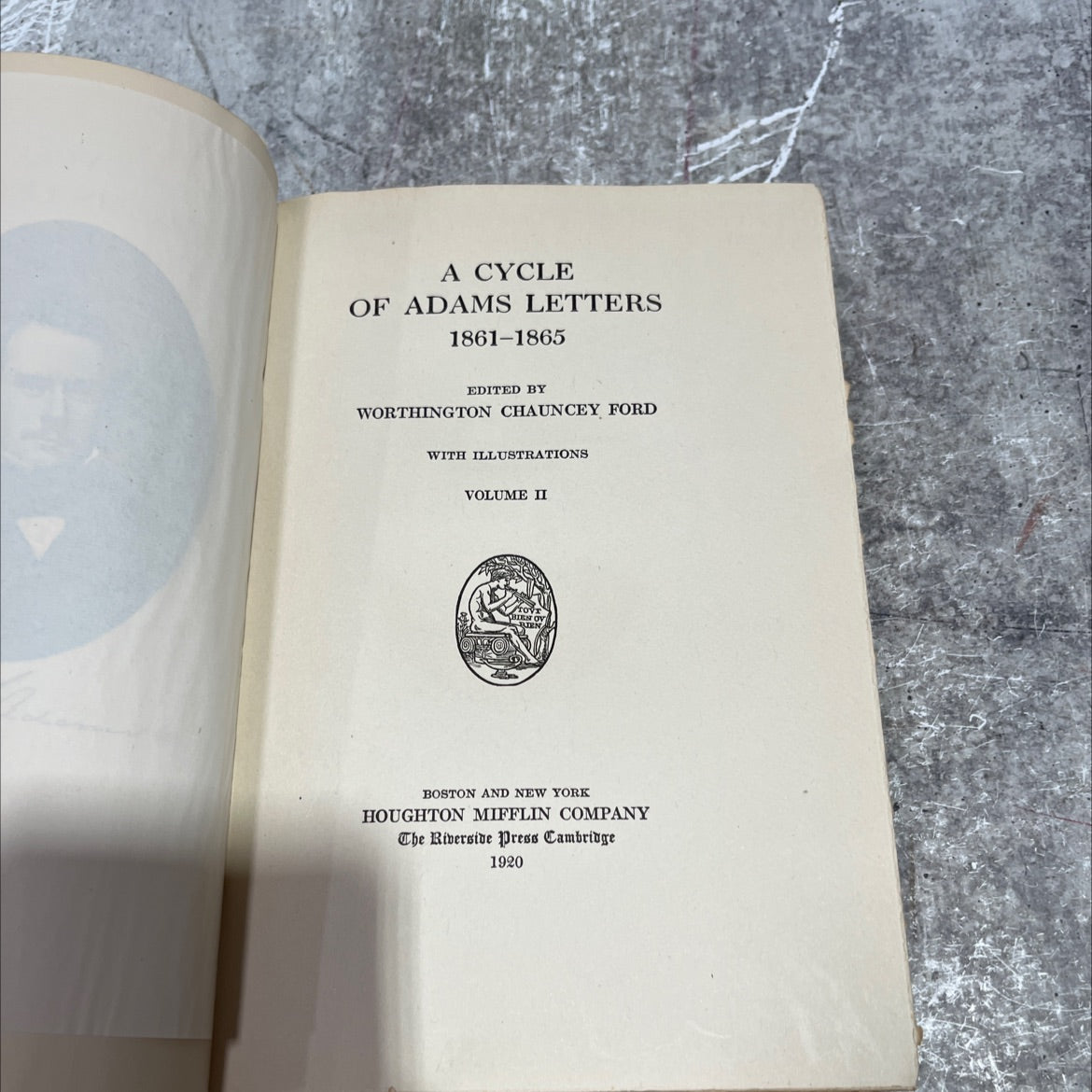 a cycle of adams letters 1861-1865 book, by worthington chauncey ford, 1920 Hardcover image 2