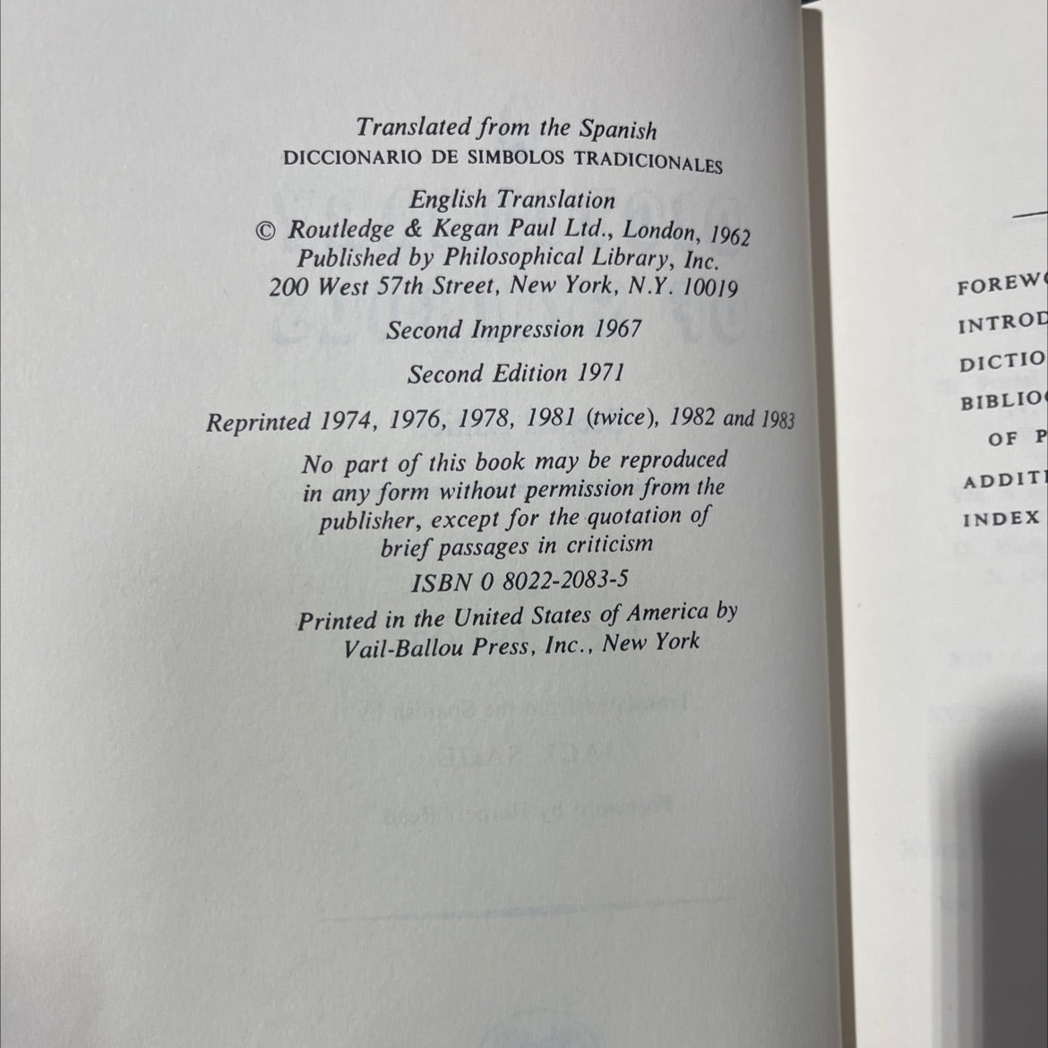 a dictionary of symbols book, by j. e. cirlot, 1971 Hardcover image 3