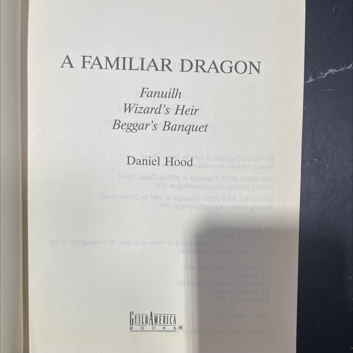 a familiar dragon book, by Daniel Hood, 1997 Hardcover image 2