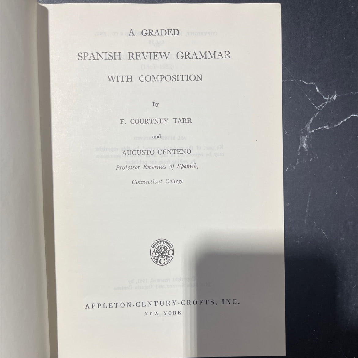 a graded spanish review grammar with composition book, by f. courtney tarr, jia augusto centeno, 1982 Hardcover image 2