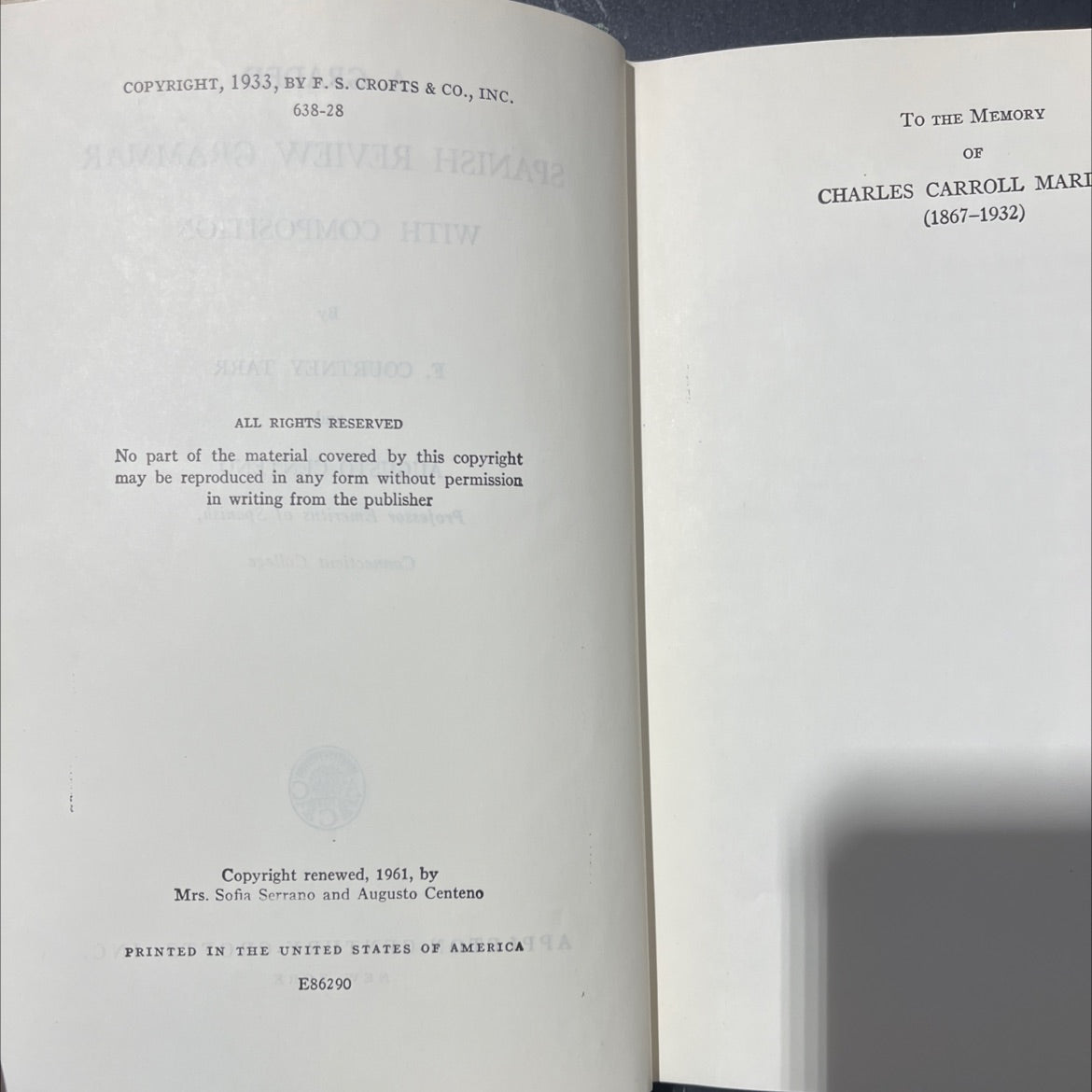 a graded spanish review grammar with composition book, by f. courtney tarr, jia augusto centeno, 1982 Hardcover image 3