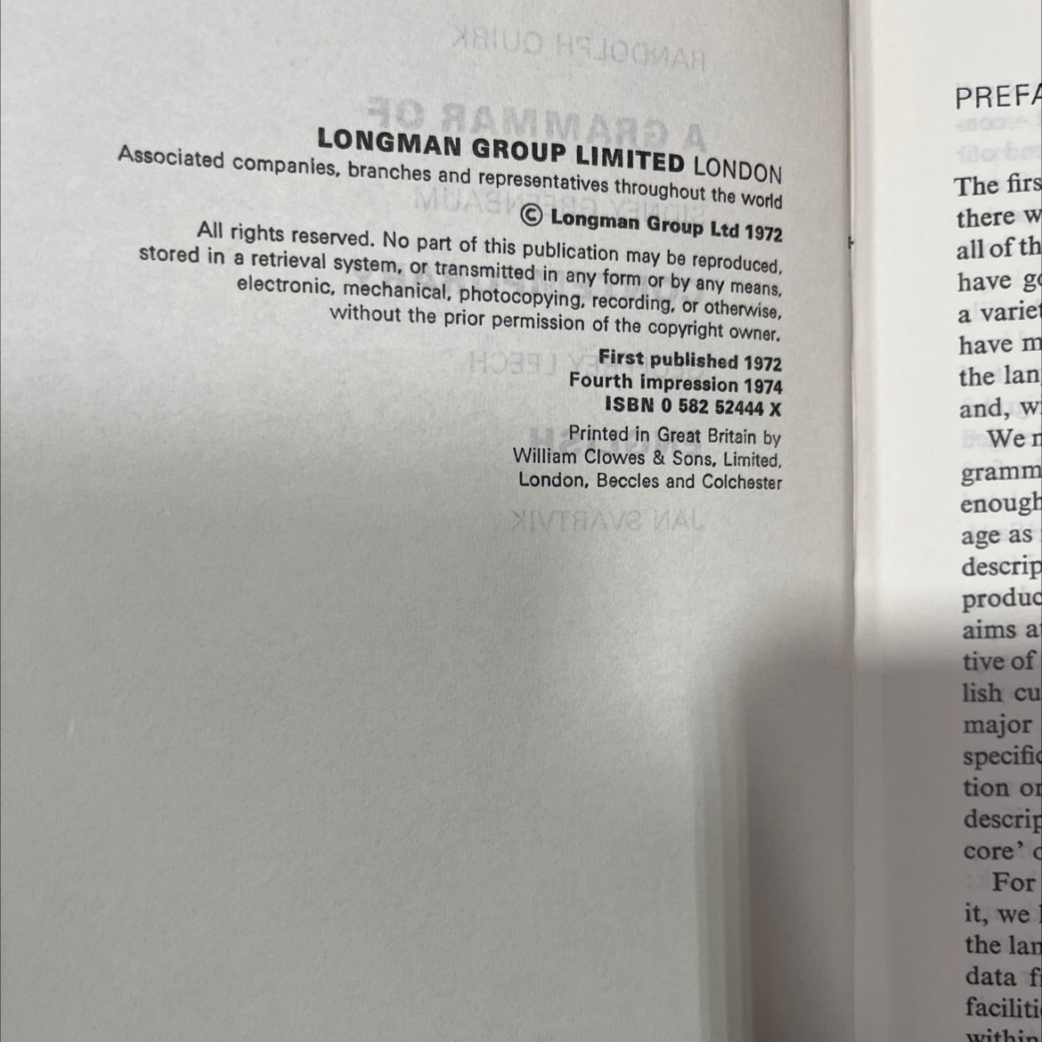 a grammar of mogoj getime suord ramd book, by pref randolph quirk, sidney greenbaum, geoffrey leech, jan svartvik, 1974 image 3