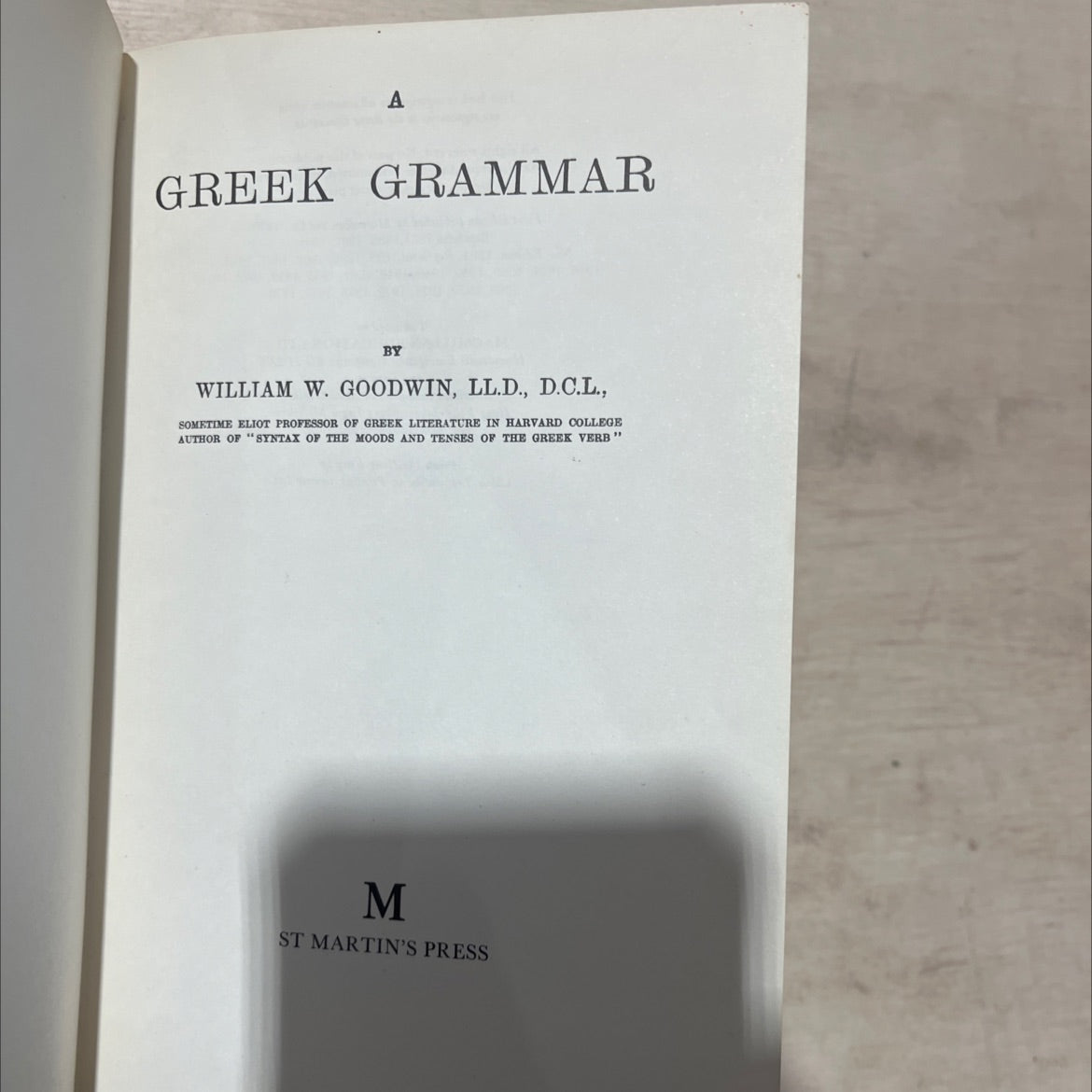 a greek grammar book, by william w. goodwin, 1970 Hardcover, Vintage image 2
