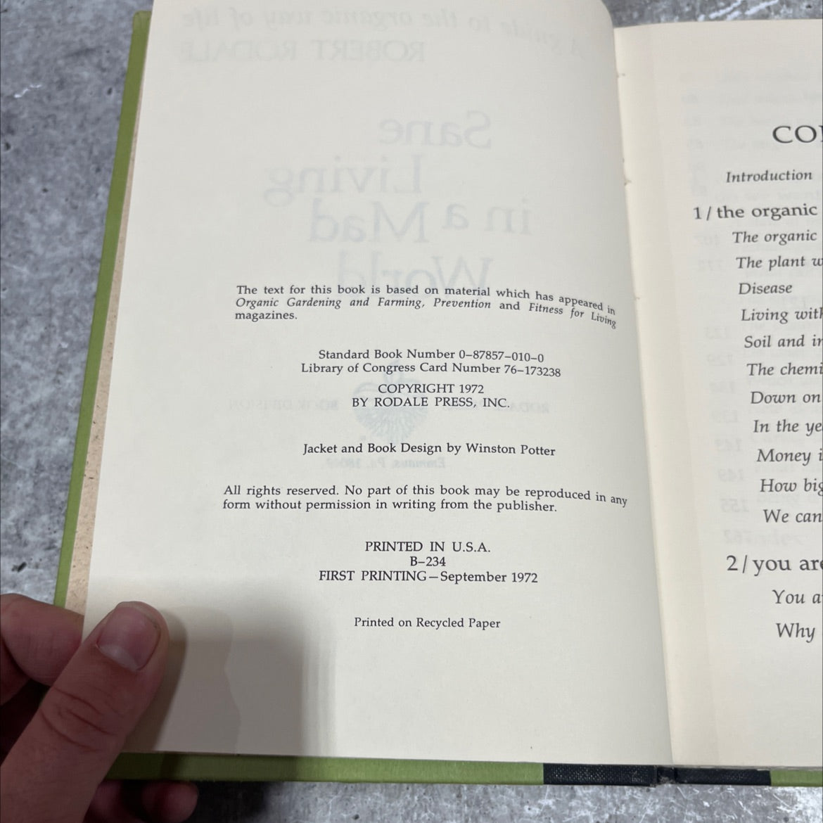 a guide to the organic way of life book, by robert rodale, 1972 Hardcover image 3