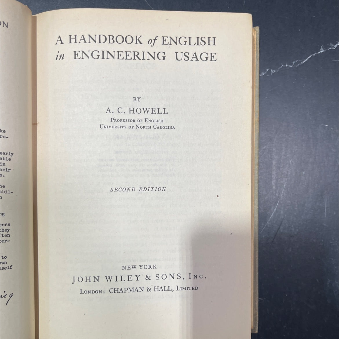 a handbook of english in engineering usage book, by a. c. howell, 1940 Hardcover image 2