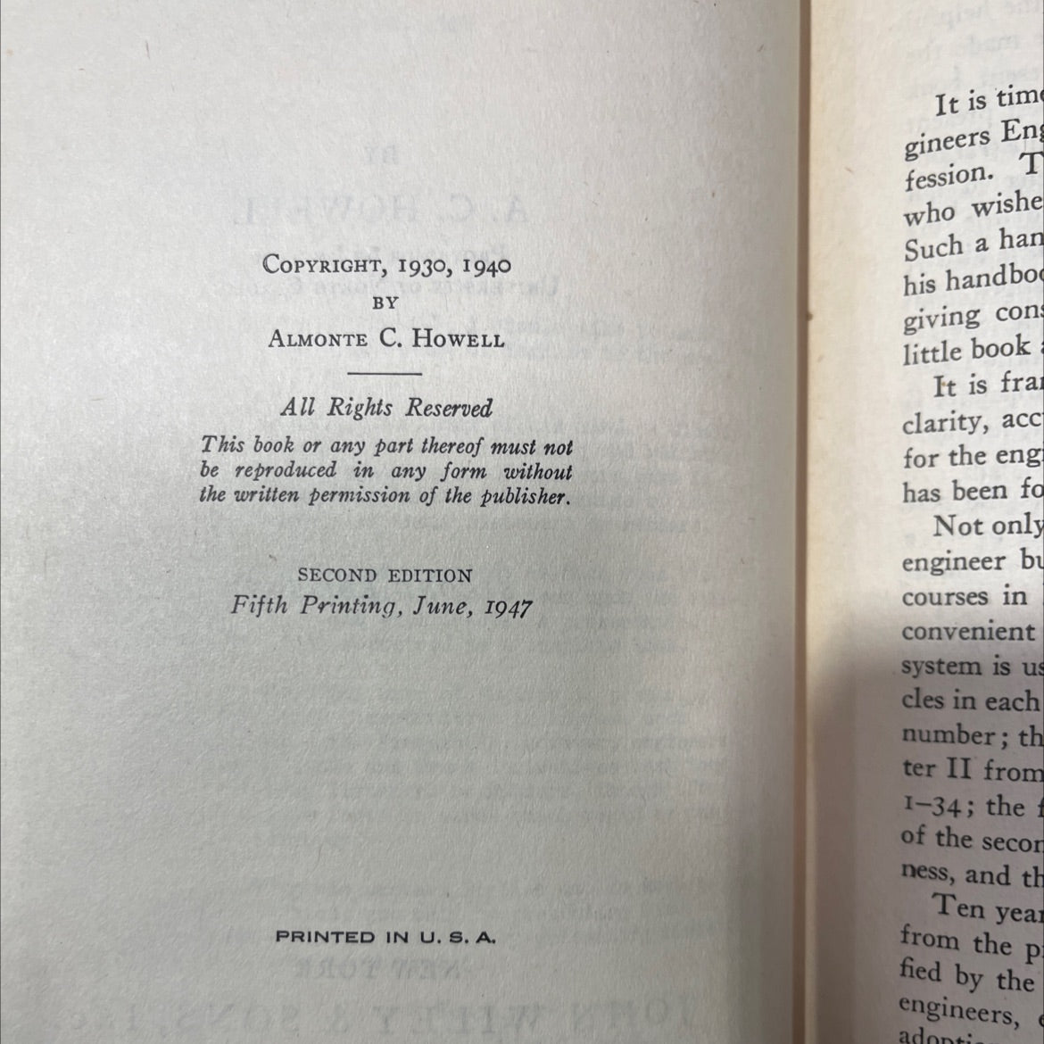 a handbook of english in engineering usage book, by a. c. howell, 1940 Hardcover image 3