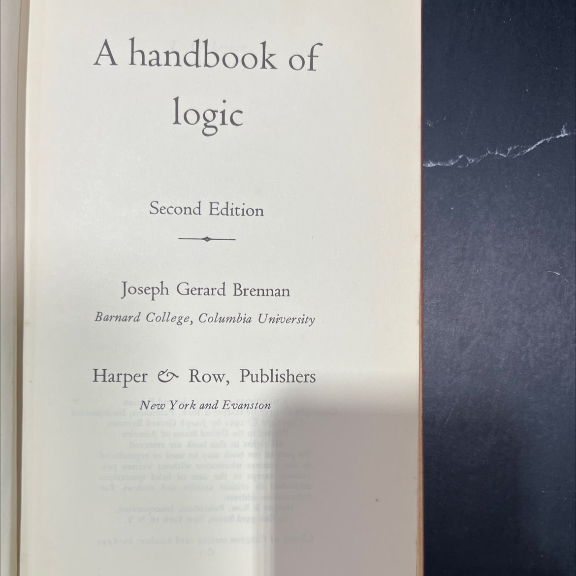 a handbook of logic book, by joseph gerard brennan, 1961 Hardcover image 2