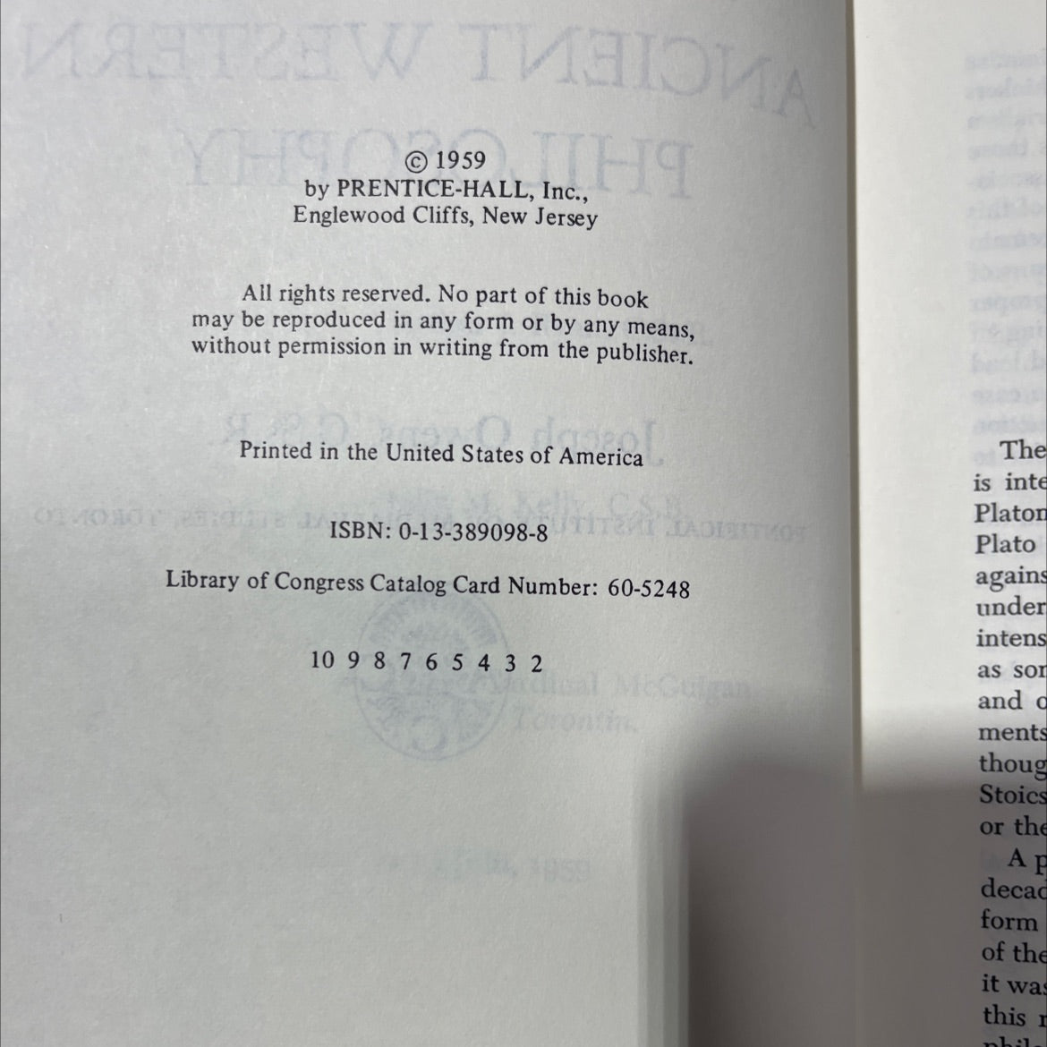 a history of ancient western philosophy book, by joseph owens, 1959 Hardcover image 3