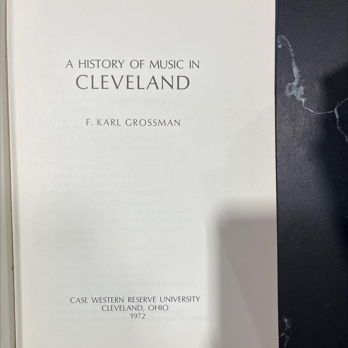 a history of music in cleveland book, by f. karl grossman, 1972 Hardcover image 2