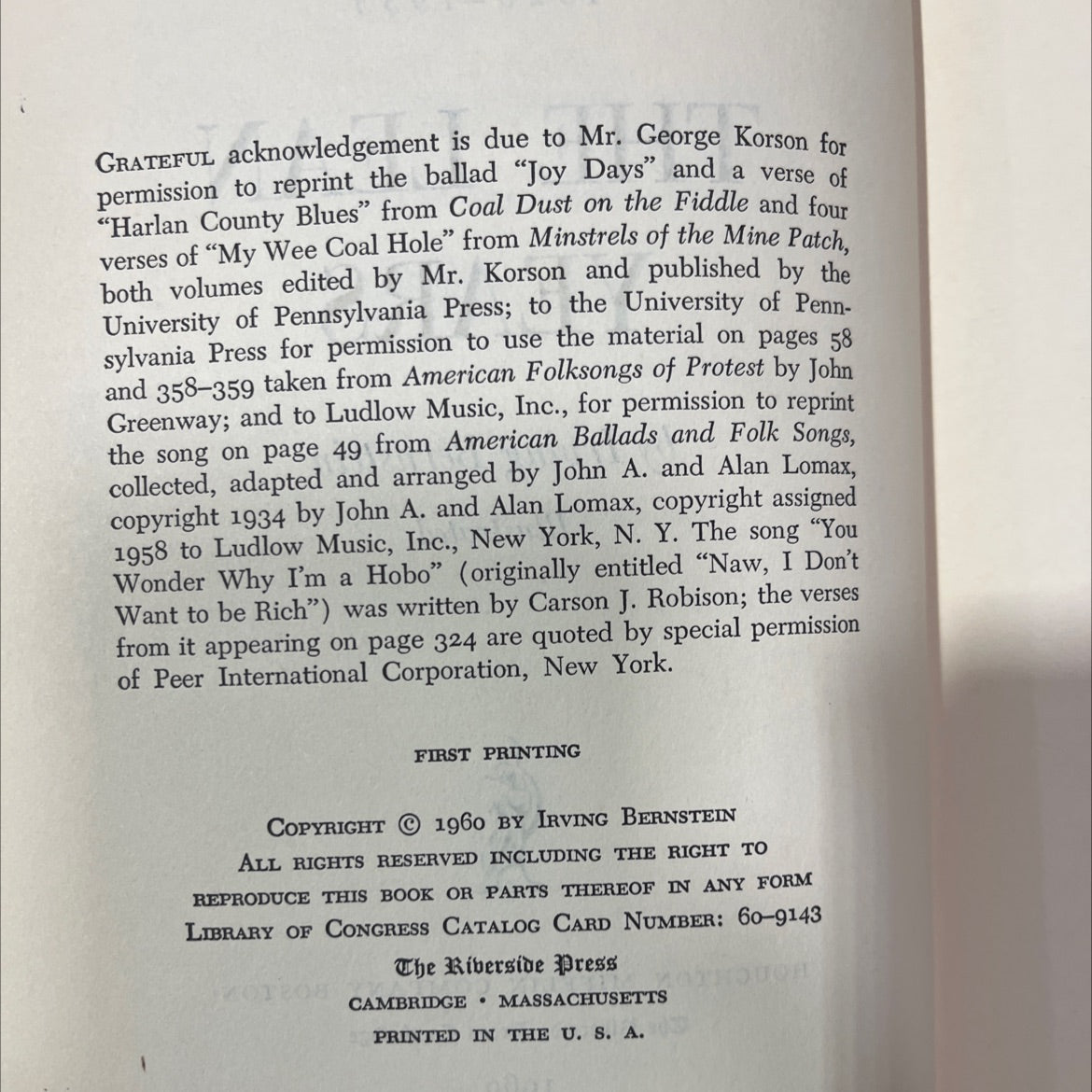 a history of the american worker 1920-1933 the lean years book, by irving bernstein, 1960 Hardcover image 3