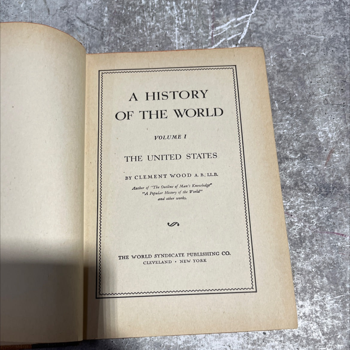 a history of the world volume i the united states book, by clement wood, 1937 Hardcover image 2