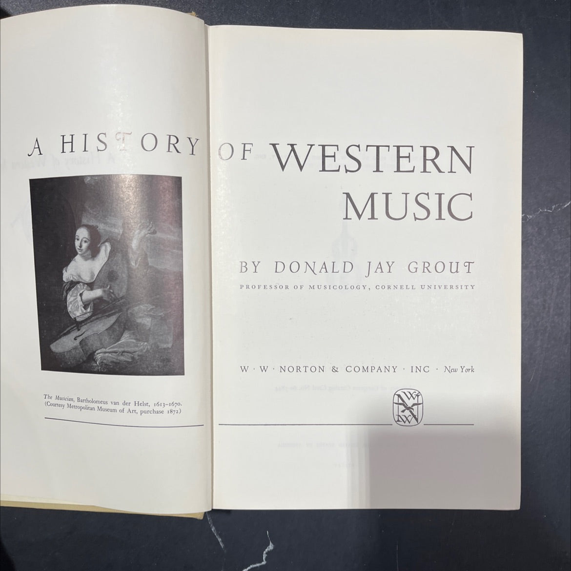 a history of western music book, by donald jay grout, 1960 Hardcover image 2