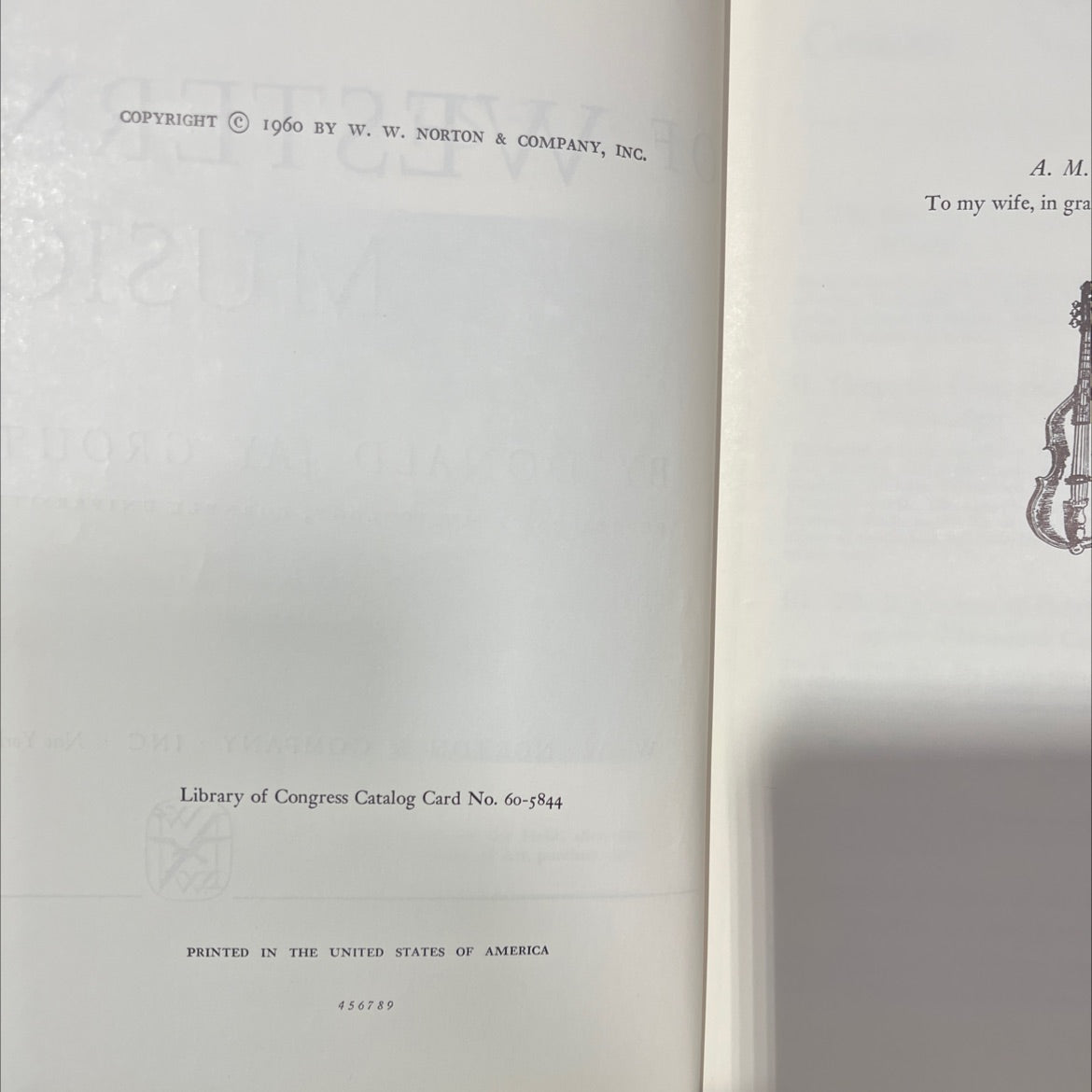 a history of western music book, by donald jay grout, 1960 Hardcover image 3