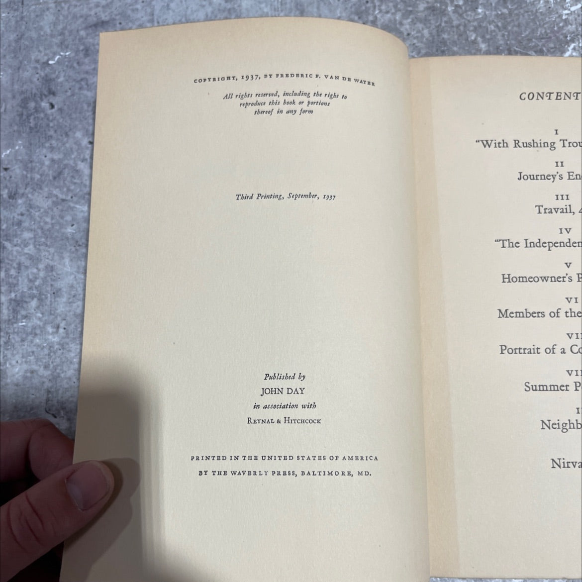 a home in the country book, by frederic f. van de water, 1937 Hardcover image 3