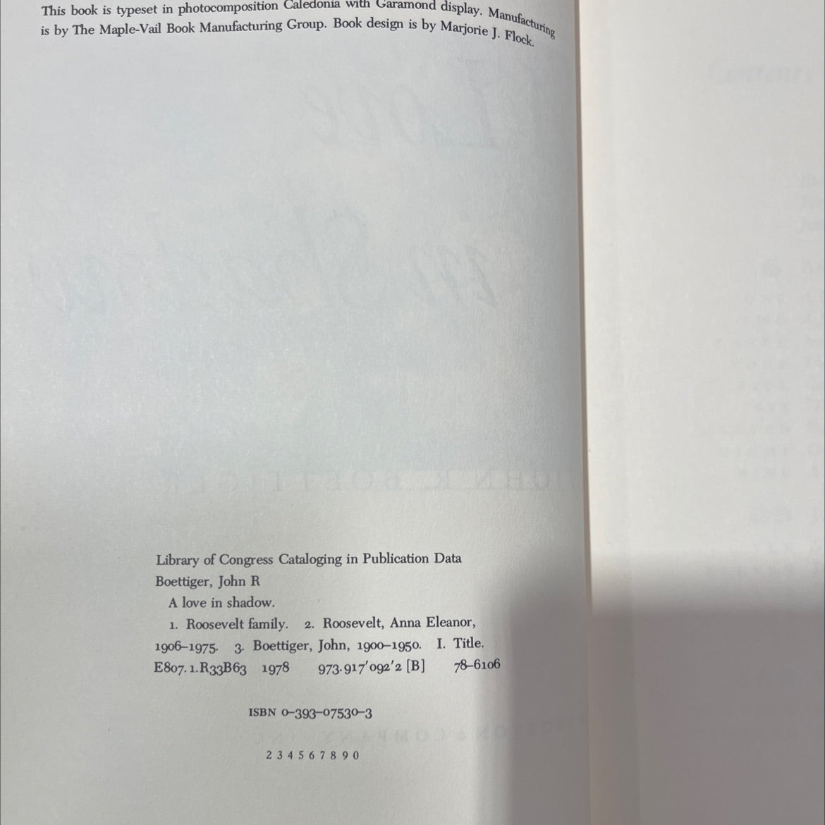 a love in shadow book, by john r. boettiger, 1978 Hardcover image 3