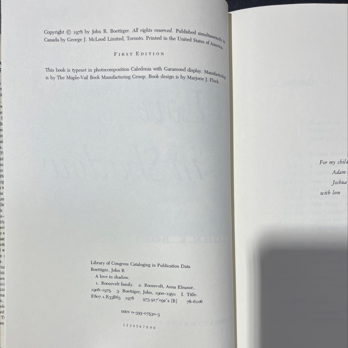a love in shadow book, by john r. boettiger, 1978 Hardcover image 3