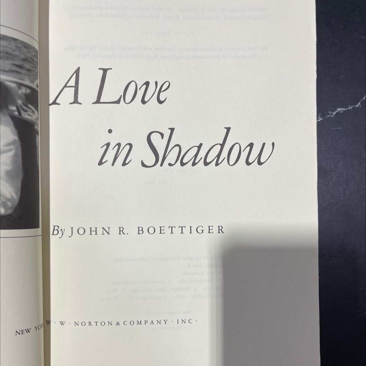 a love in shadow book, by john r. boettiger, 1978 Hardcover image 2