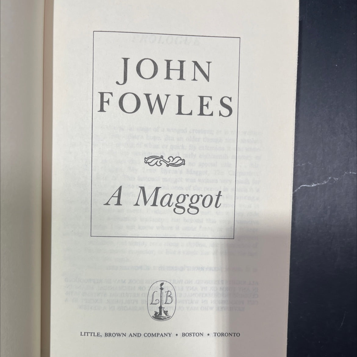 a maggot book, by john fowles, 1985 Hardcover image 2