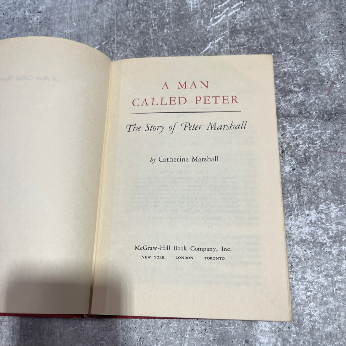 a man called peter the story of peter marshall book, by catherine marshall, 1951 Hardcover image 2