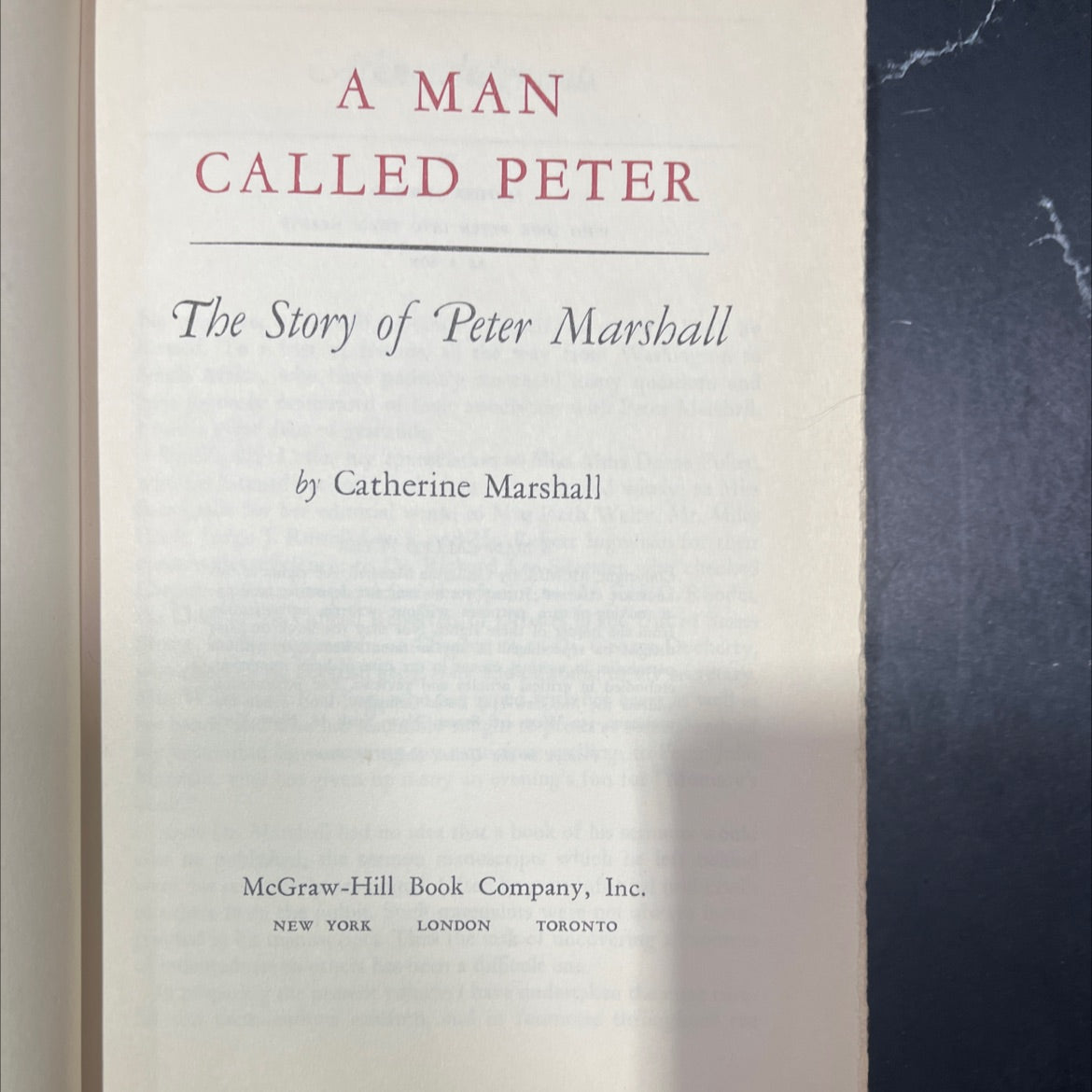 a man called peter book, by catherine marshall, 1951 Hardcover image 2