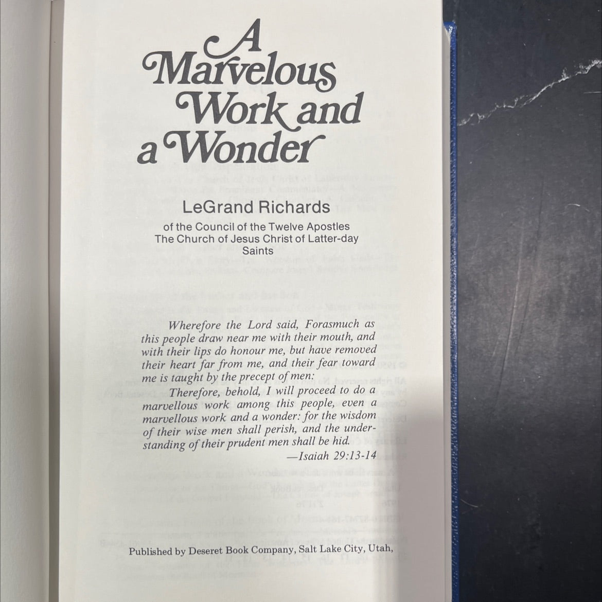 a marvelous work and a wonder book, by legrand richards, 1976 Hardcover image 2