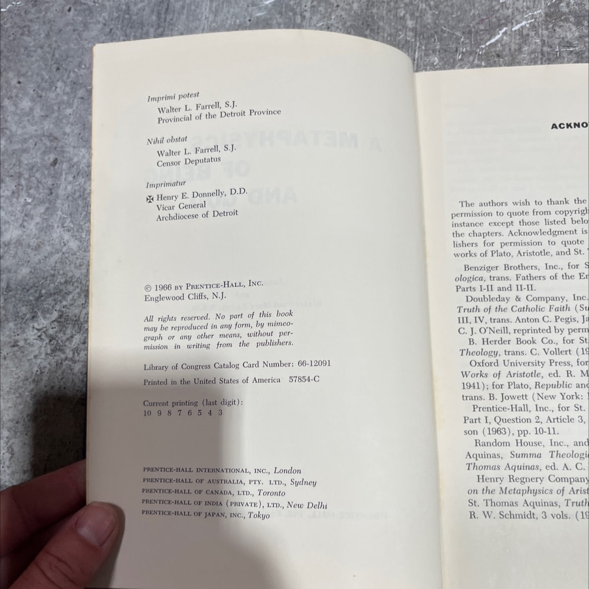 a metaphysics of being and god book, by james v. mcglynn, s.j. and sister paul mary farley, r.s.m., 1966 Hardcover image 3