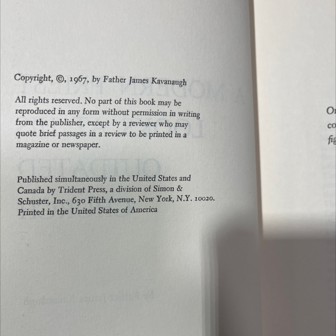 a modern priest looks at his outdated church book, by Father James Kavanaugh, 1967 Hardcover image 3