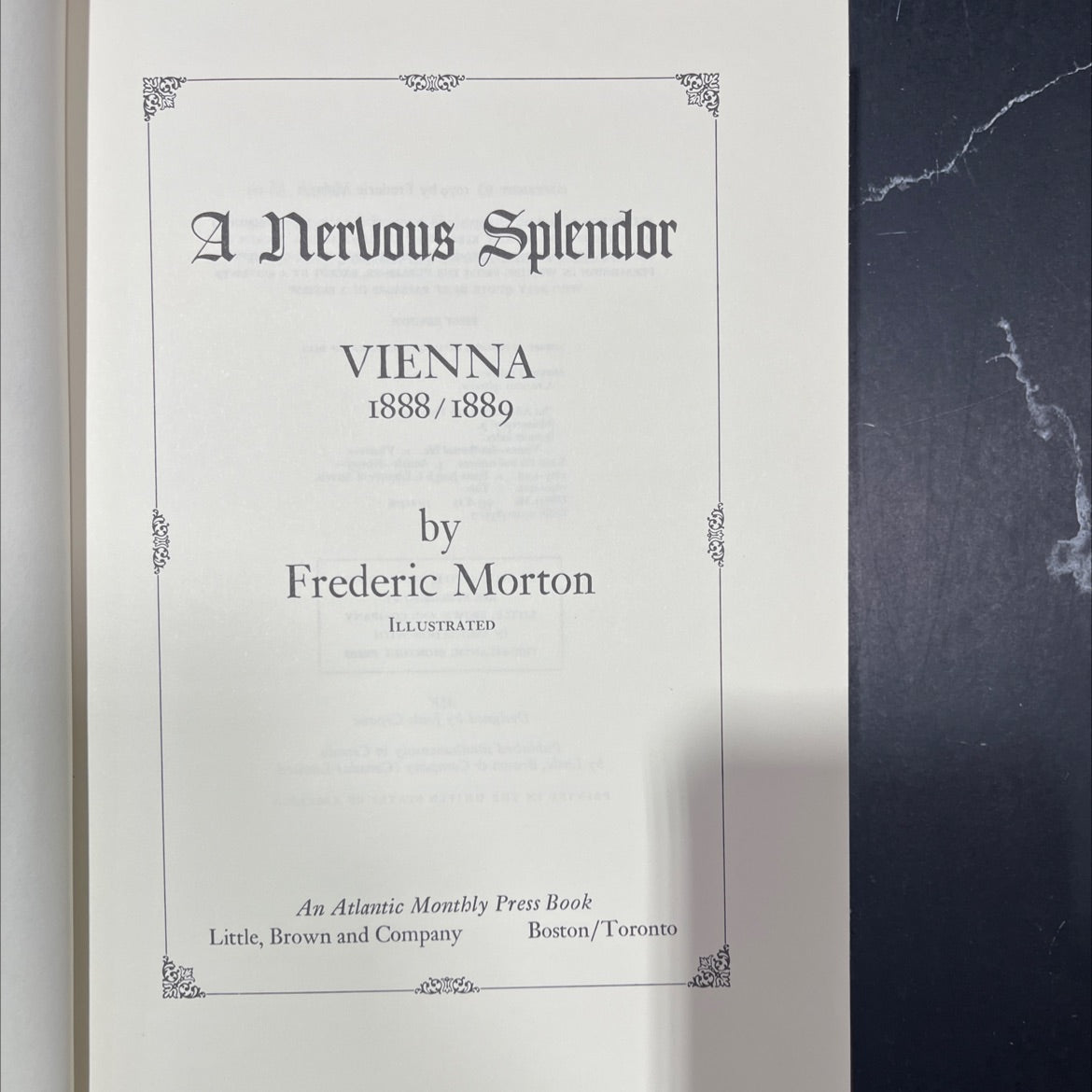 a nervous splendor vienna 1888/1889 book, by frederic morton, 1979 Hardcover image 2