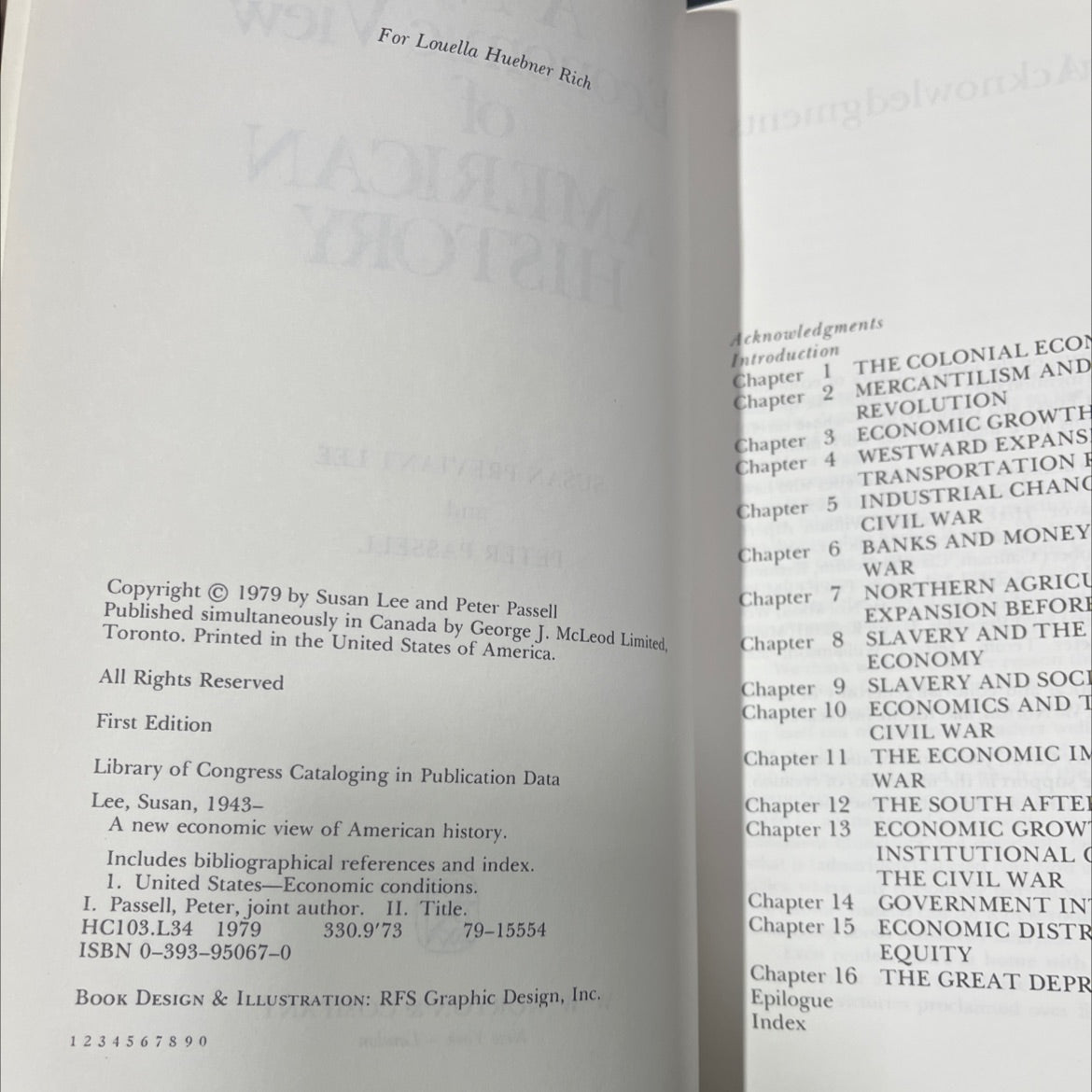 a new economic view of american history book, by Susan Lee, Peter Passell, 1979 Hardcover image 3