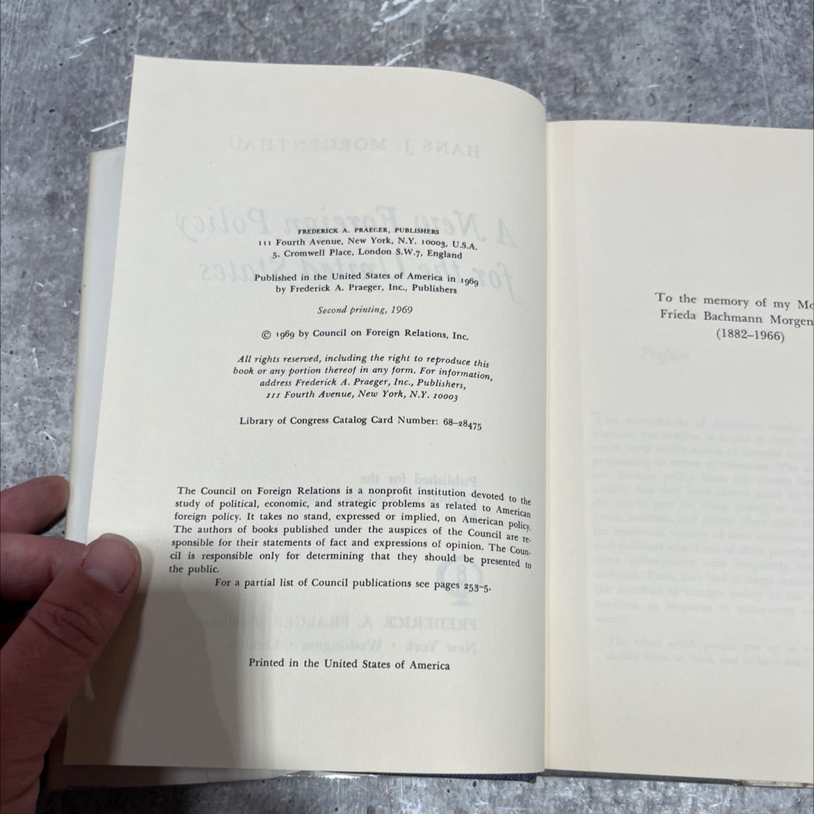 a new foreign policy for the united states book, by hans j. morgenthau, 1969 Hardcover image 3