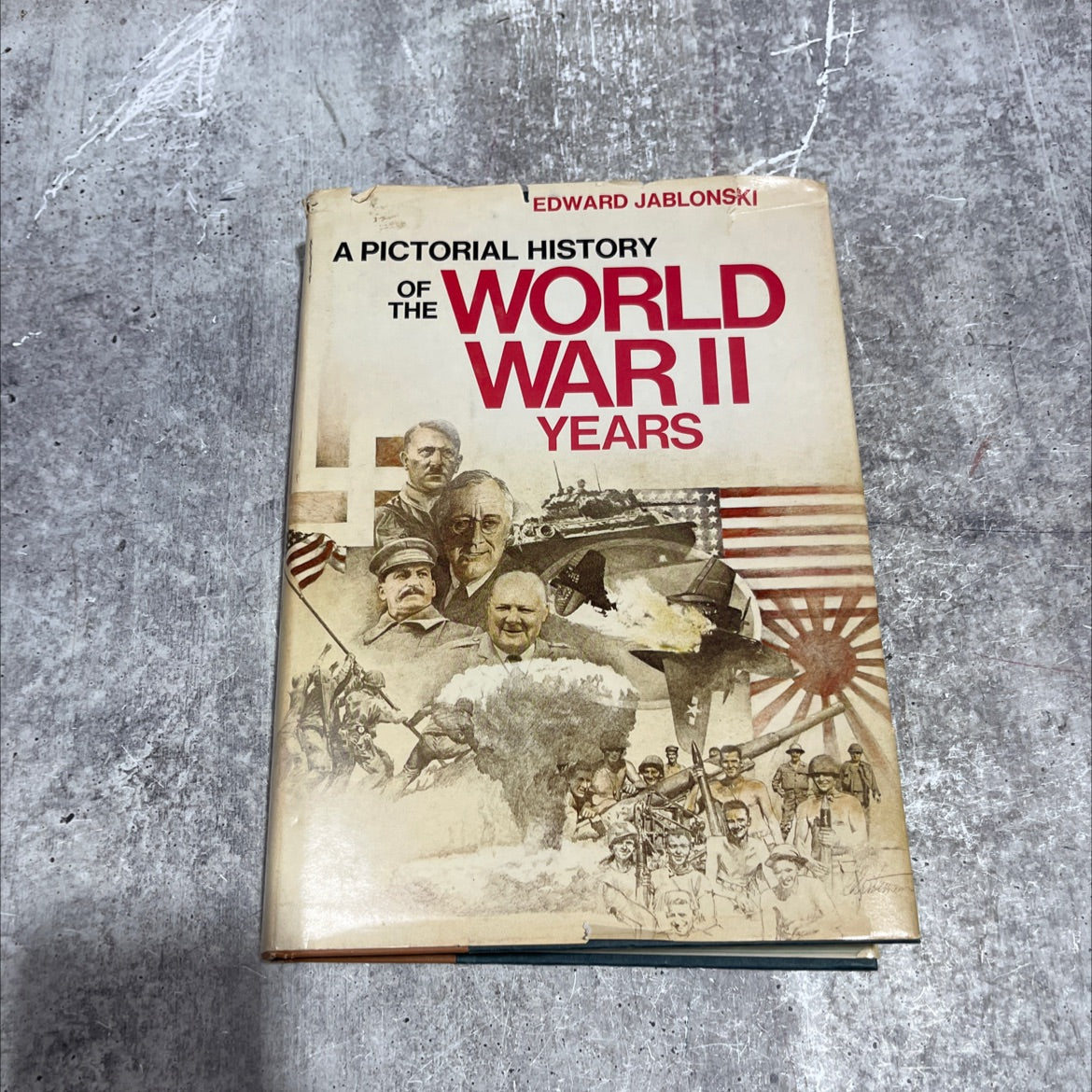 a pictorial history of the world war ii years book, by edward jablonski, 1977 Hardcover image 1