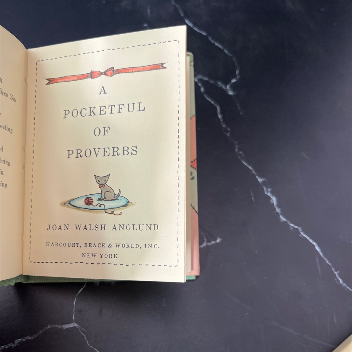 a pocketful of proverbs book, by joan walsh anglund, 1964 Hardcover, Vintage, Folio image 2