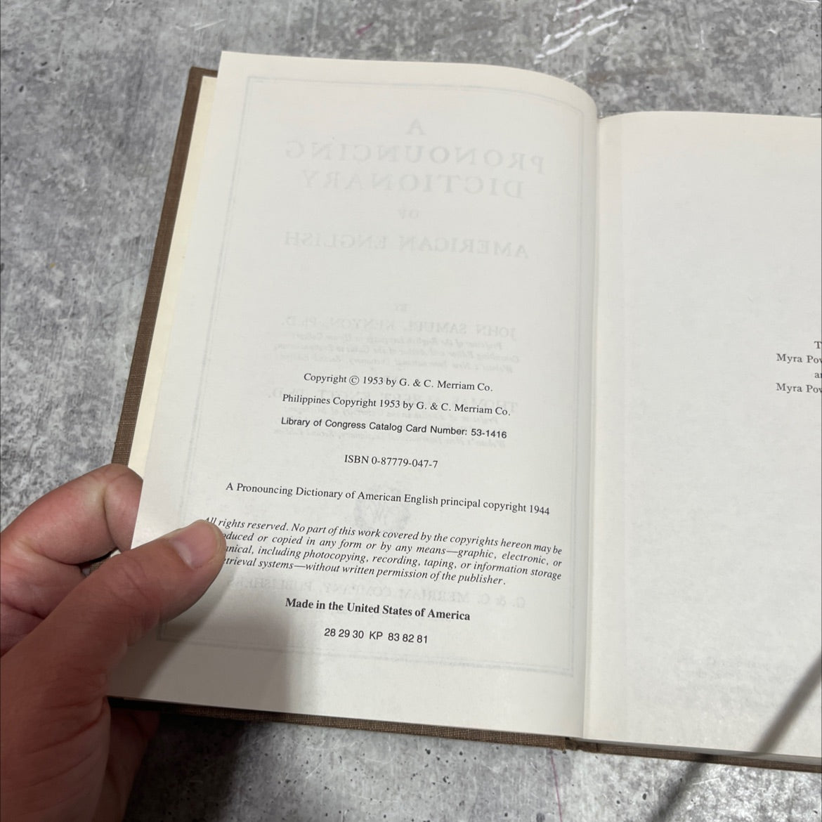 a pronouncing dictionary of american english book, by john samuel kenyon, ph.d. and thomas albert knott, ph.d., 1953 image 3