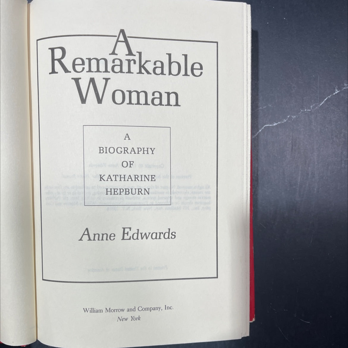 a remarkable woman a biography of katharine hepburn book, by anne edwards, 1985 Hardcover image 2