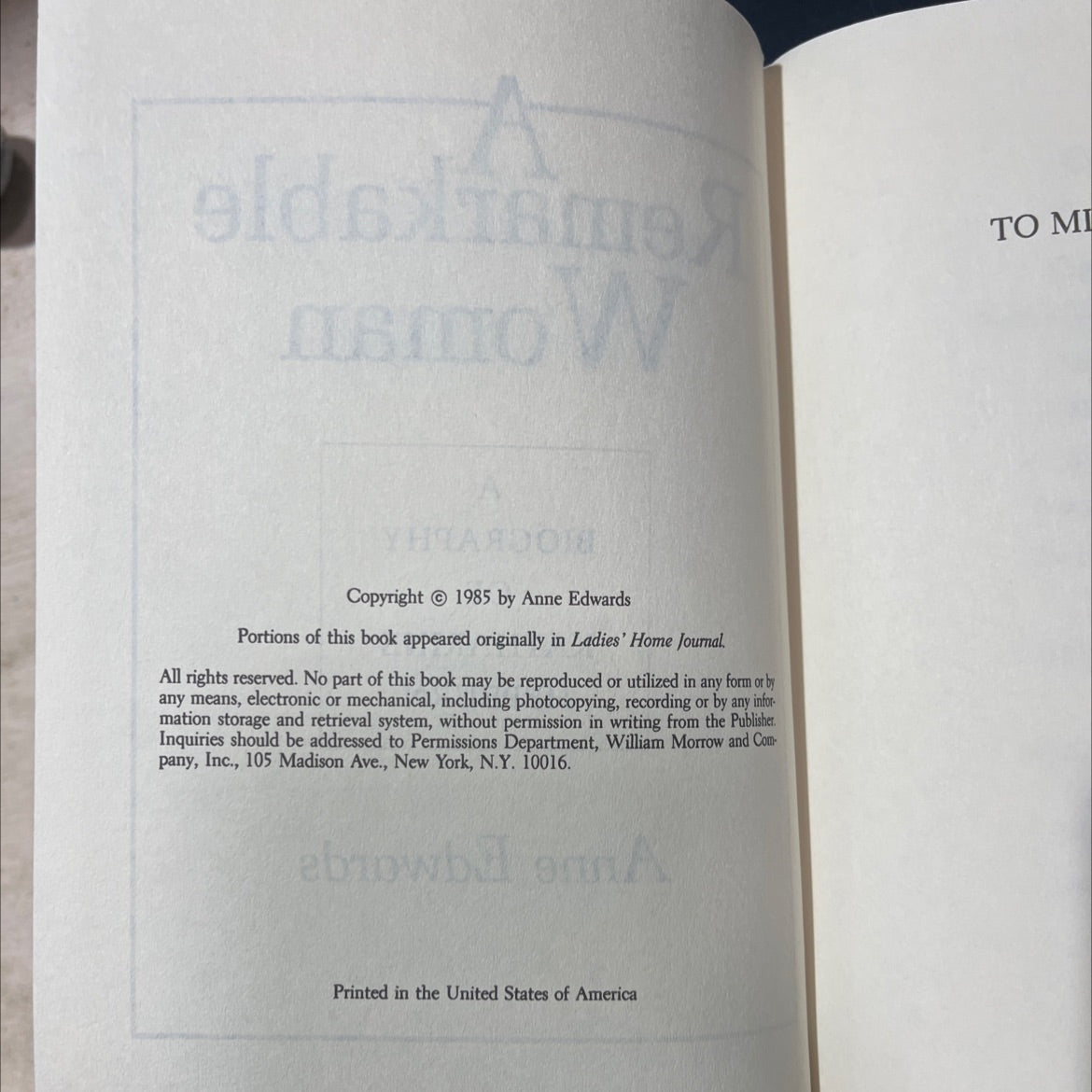 a remarkable woman a biography of katharine hepburn book, by anne edwards, 1985 Hardcover image 3