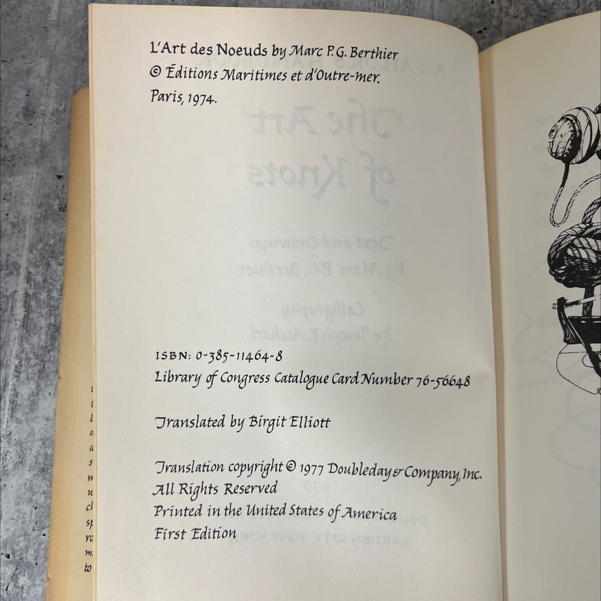 a sailor's handbook the art of knots book, by Marc P. G. Berthier, 1977 Hardcover, Vintage image 3