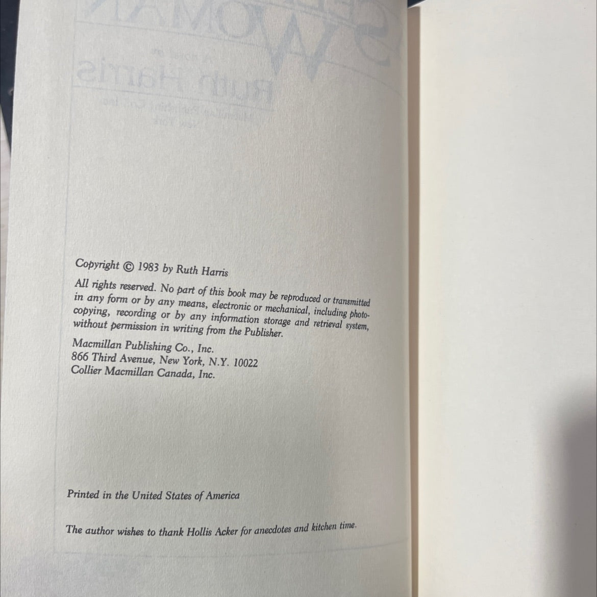 a self-made woman book, by ruth harris, 1983 Hardcover image 3