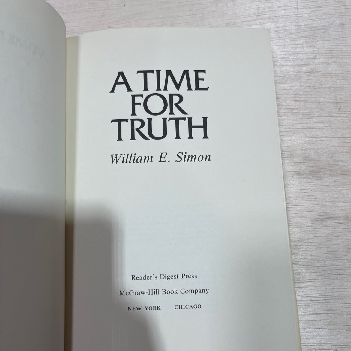 a time for truth book, by william e. simon, 1978 Hardcover image 2